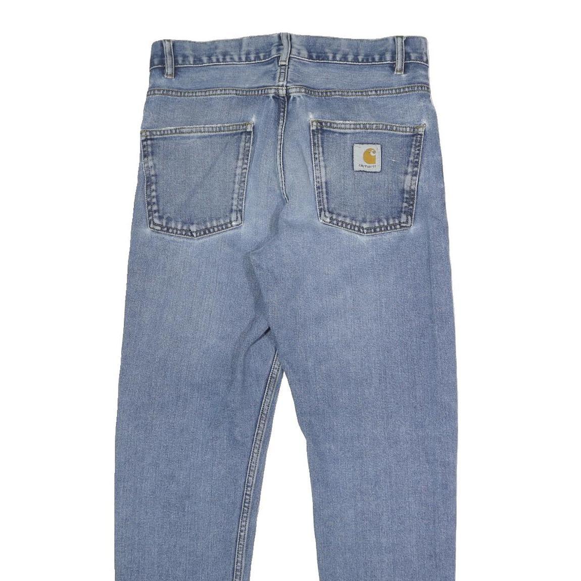 CARHARTT Mens Jeans Blue Regular Straight Denim Stone Wash W32 L29 Workwear