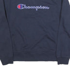 CHAMPION Mens Blue Crew Neck XL Cotton Blend Sweatshirt Pullover Logo