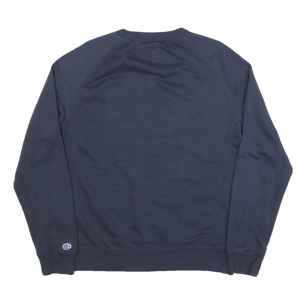 CHAMPION Mens Blue Crew Neck XL Cotton Blend Sweatshirt Pullover Logo