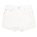 LEVI'S Womens White Casual Denim Shorts S W26 Frayed Hem Stretch Cotton Blend