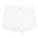 LEVI'S Womens White Casual Denim Shorts S W26 Frayed Hem Stretch Cotton Blend