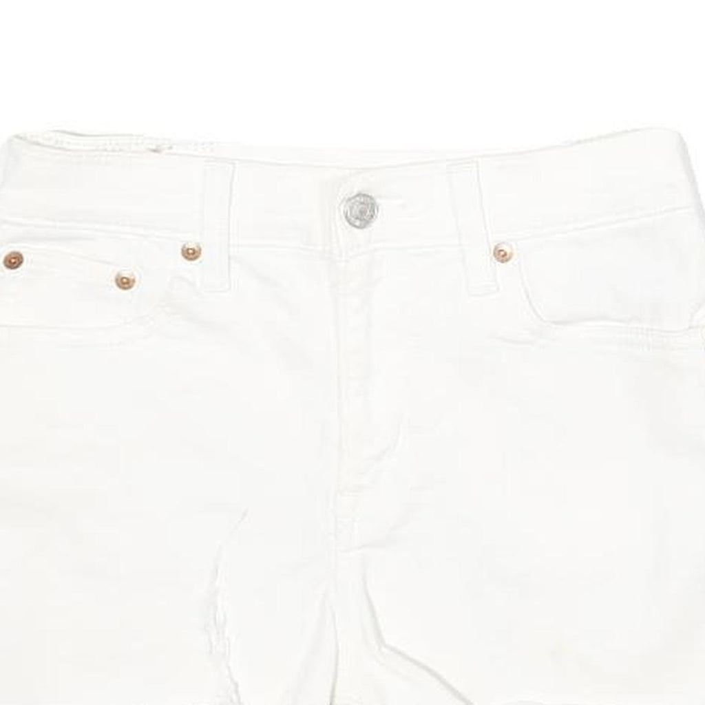 LEVI'S Womens White Casual Denim Shorts S W26 Frayed Hem Stretch Cotton Blend