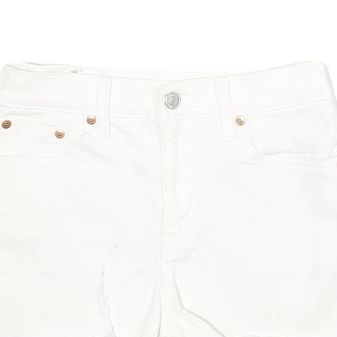 LEVI'S Womens White Casual Denim Shorts S W26 Frayed Hem Stretch Cotton Blend