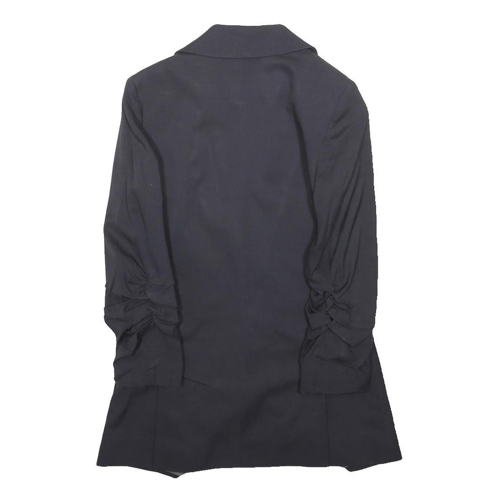 TOPSHOP Womens Black Jacket UK 6 Polyester Blend Classic Button Closure Elegant