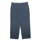 DICKIES Mens Dark Blue Regular Fit Straight Leg Trousers W33 L29 Workwear Zip