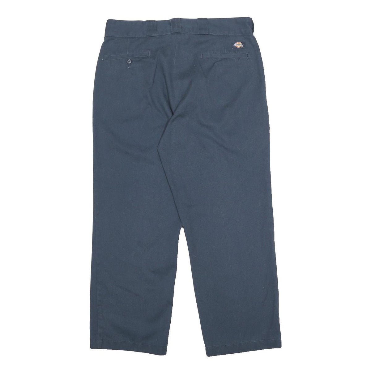 DICKIES Mens Dark Blue Regular Fit Straight Leg Trousers W33 L29 Workwear Zip