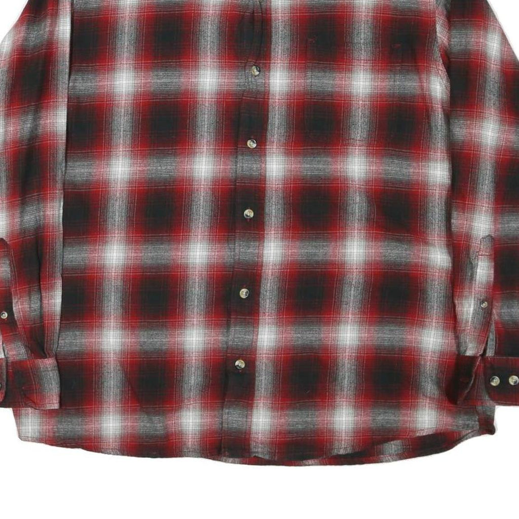 HOBBS CREAK Mens Red & Black Check Shirt XL Cotton Blend Long Sleeve Button