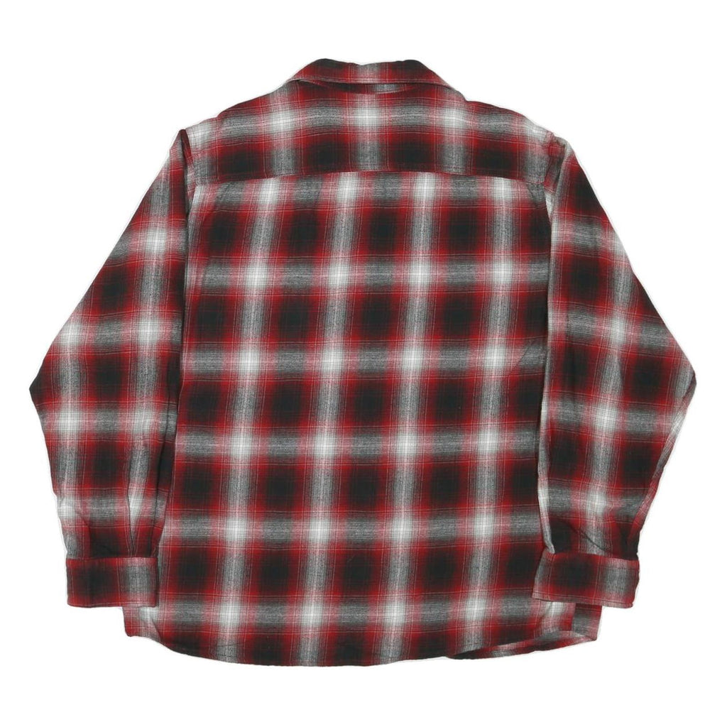 HOBBS CREAK Mens Red & Black Check Shirt XL Cotton Blend Long Sleeve Button