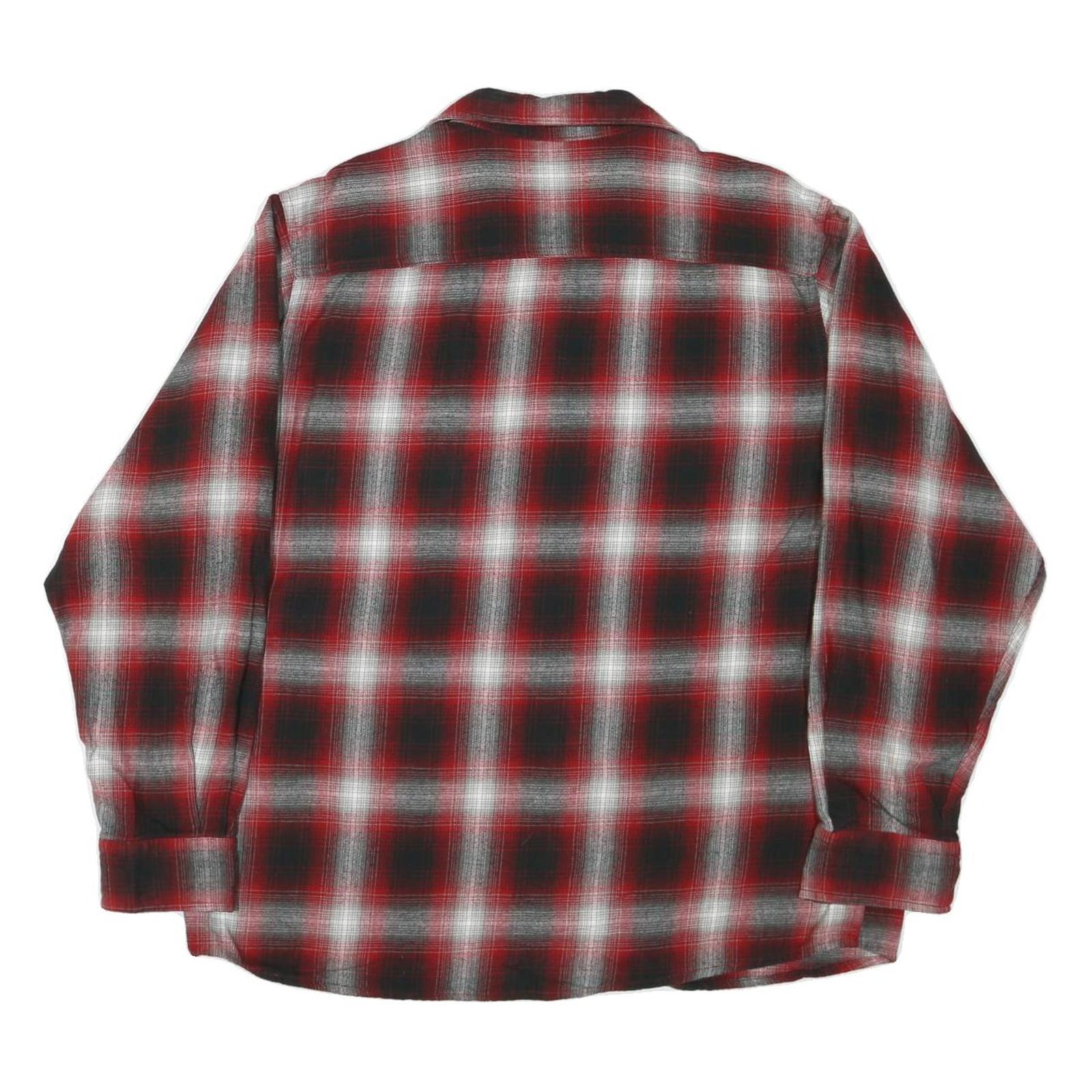 HOBBS CREAK Mens Red & Black Check Shirt XL Cotton Blend Long Sleeve Button