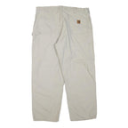 CARHARTT Mens Cotton Blend Beige Regular Fit Straight Leg Trousers W38 L30