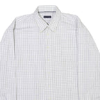 TOMMY HILFIGER Mens White & Blue Checked Shirt XL Button Down Casual Formal