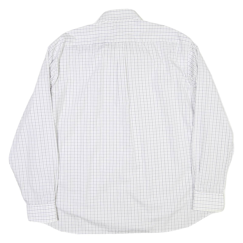 TOMMY HILFIGER Mens White & Blue Checked Shirt XL Button Down Casual Formal