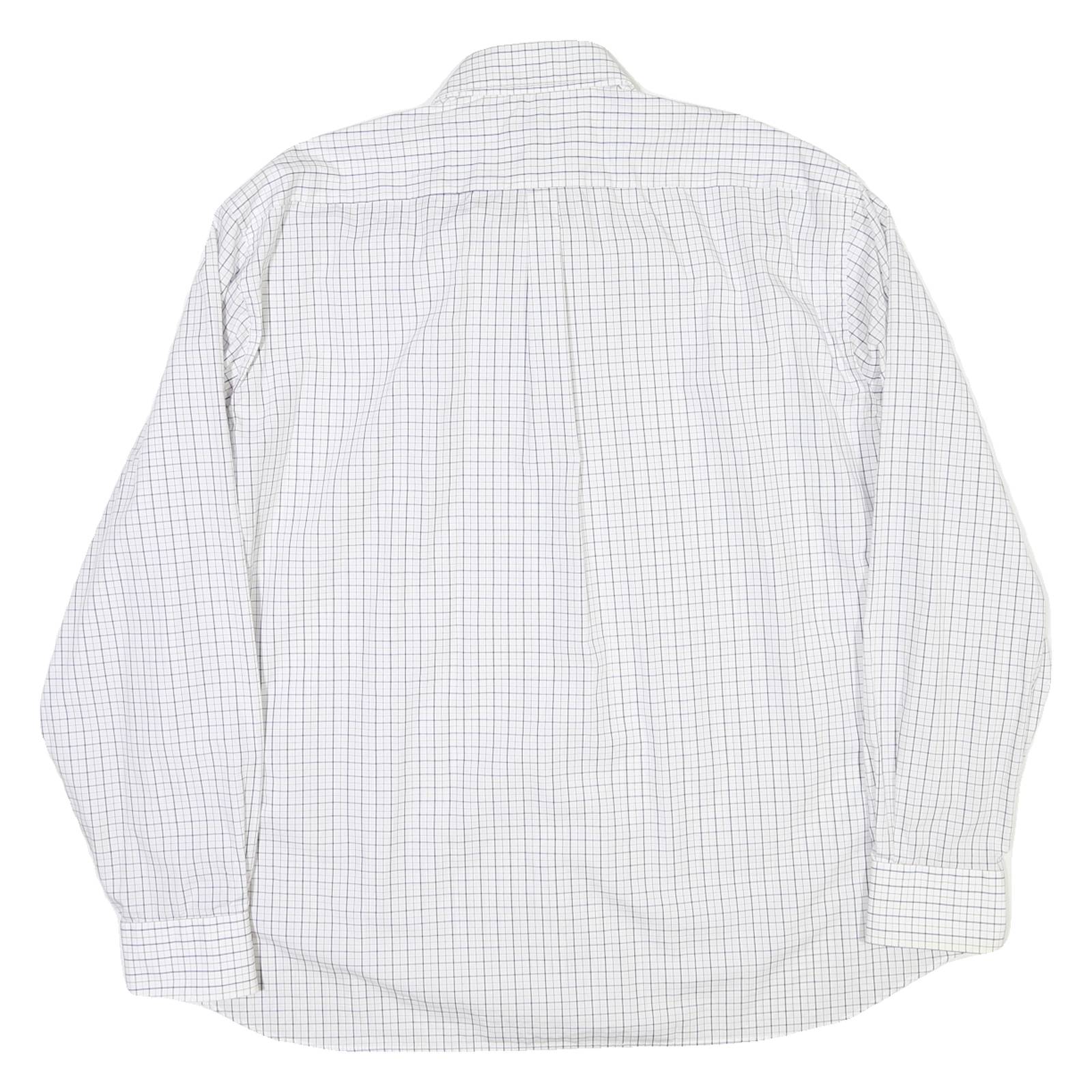 TOMMY HILFIGER Mens White & Blue Checked Shirt XL Button Down Casual Formal