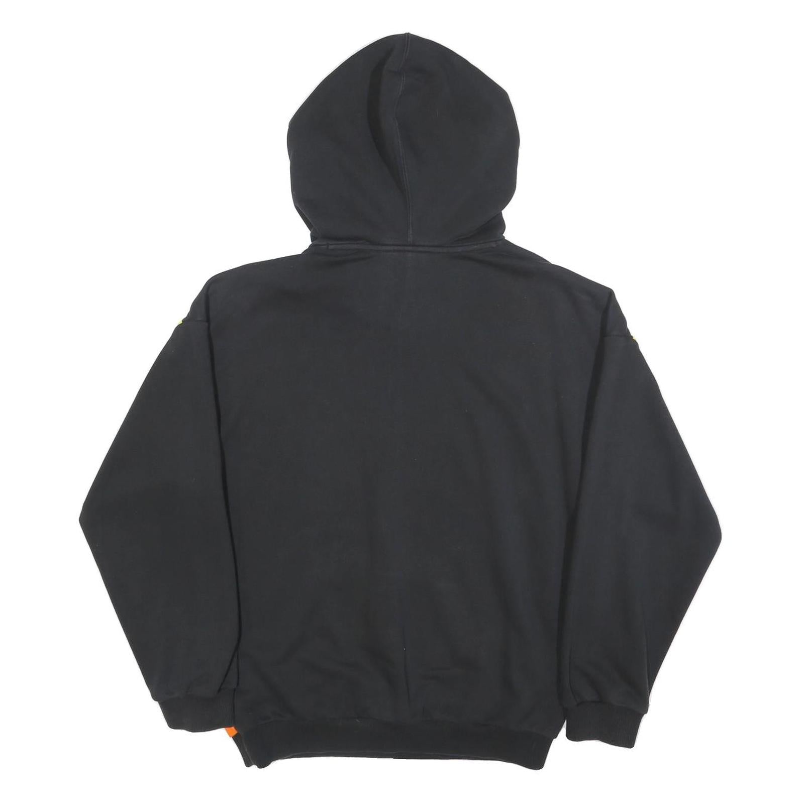 ADIDAS Womens Black Yellow & Orange Striped Hoodie UK 10 Casual Sweatshirt