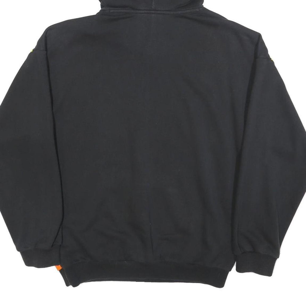 ADIDAS Womens Black Yellow & Orange Striped Hoodie UK 10 Casual Sweatshirt