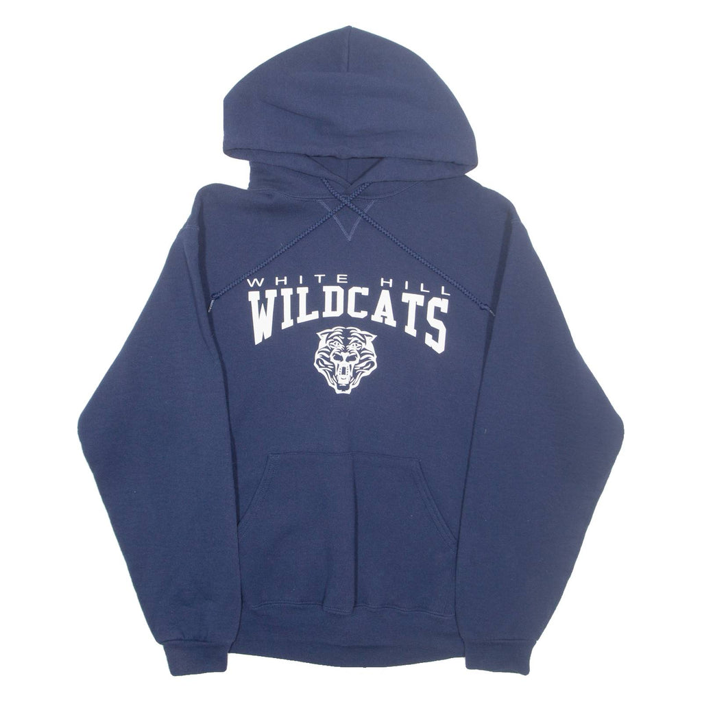 RUSSELL ATHLETIC White Hills Wildcats Mens Blue Hoodie USA M
