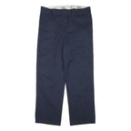 DICKIES Mens Cotton Blend Navy Regular Fit Straight Leg Trousers W34 L30