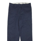 DICKIES Mens Cotton Blend Navy Regular Fit Straight Leg Trousers W34 L30