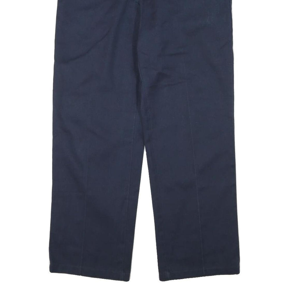DICKIES Mens Cotton Blend Navy Regular Fit Straight Leg Trousers W34 L30