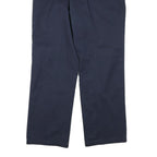 DICKIES Mens Cotton Blend Navy Regular Fit Straight Leg Trousers W34 L30