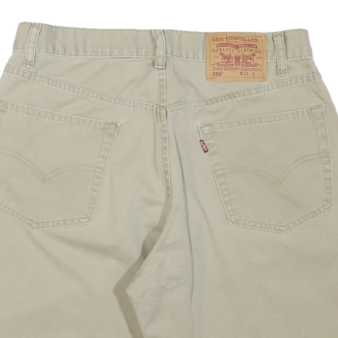 LEVI'S Mens Shorts Beige Casual M W33 Cotton Blend Classic Fit Pocketed
