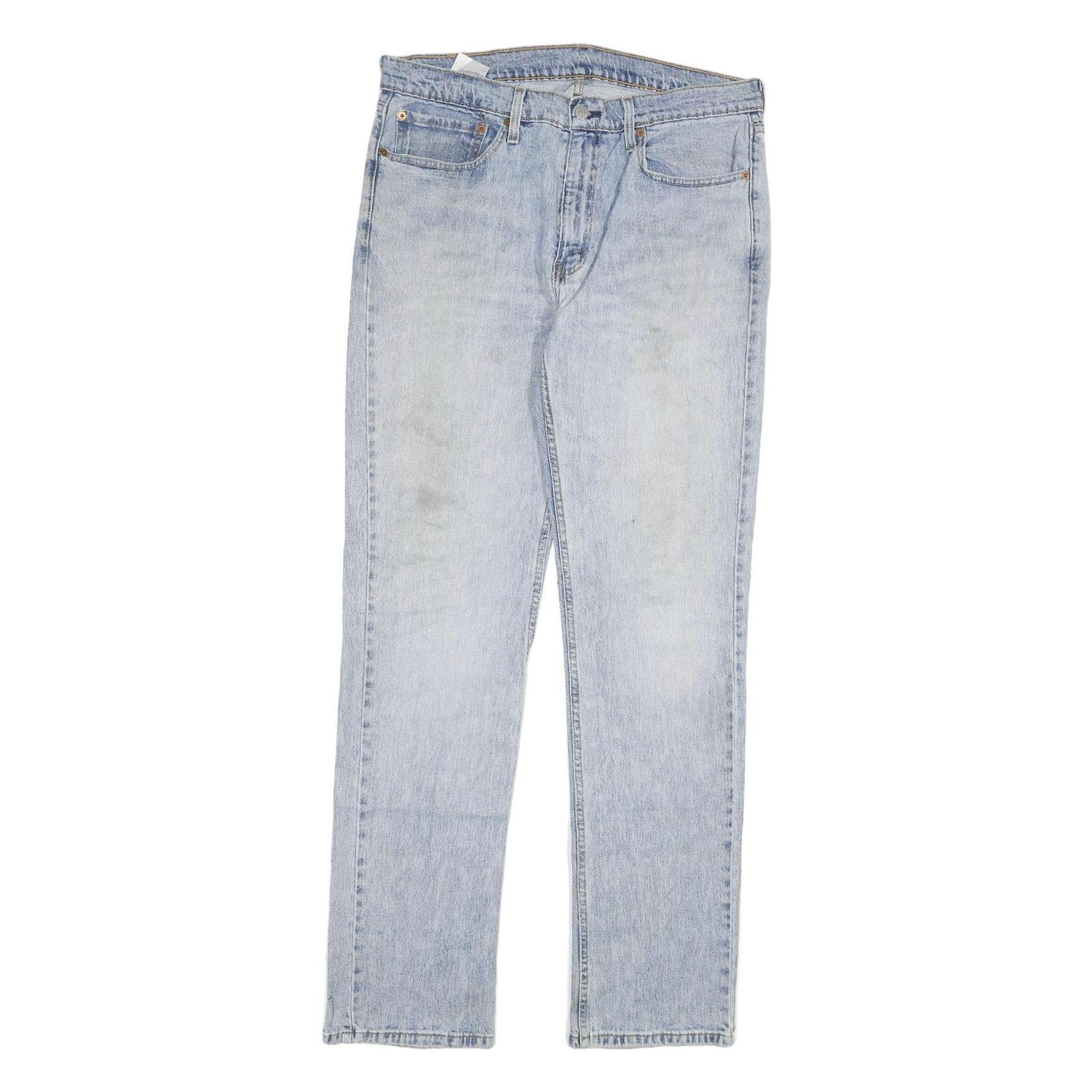 LEVI'S 514 Mens Slim Jeans Blue Denim Light W36 L34 Cotton Blend Zip