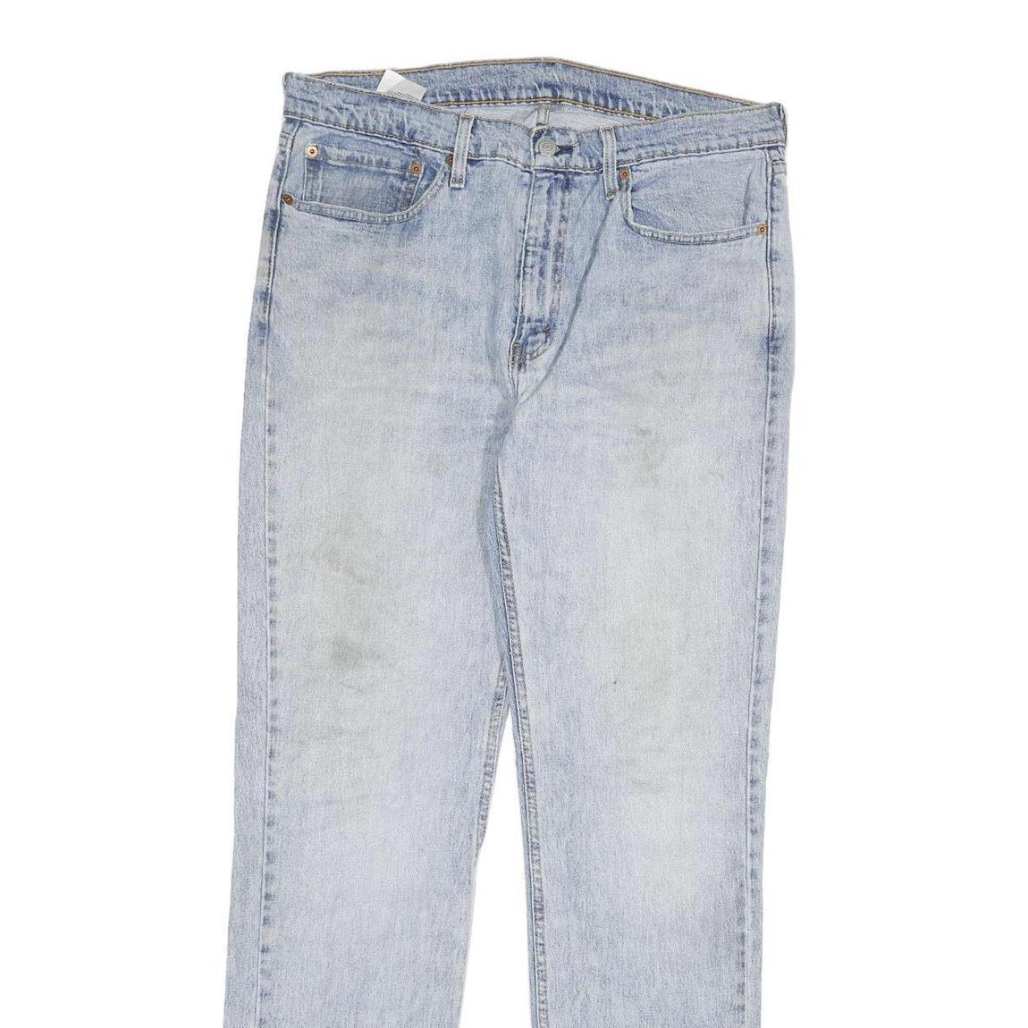 LEVI'S 514 Mens Slim Jeans Blue Denim Light W36 L34 Cotton Blend Zip