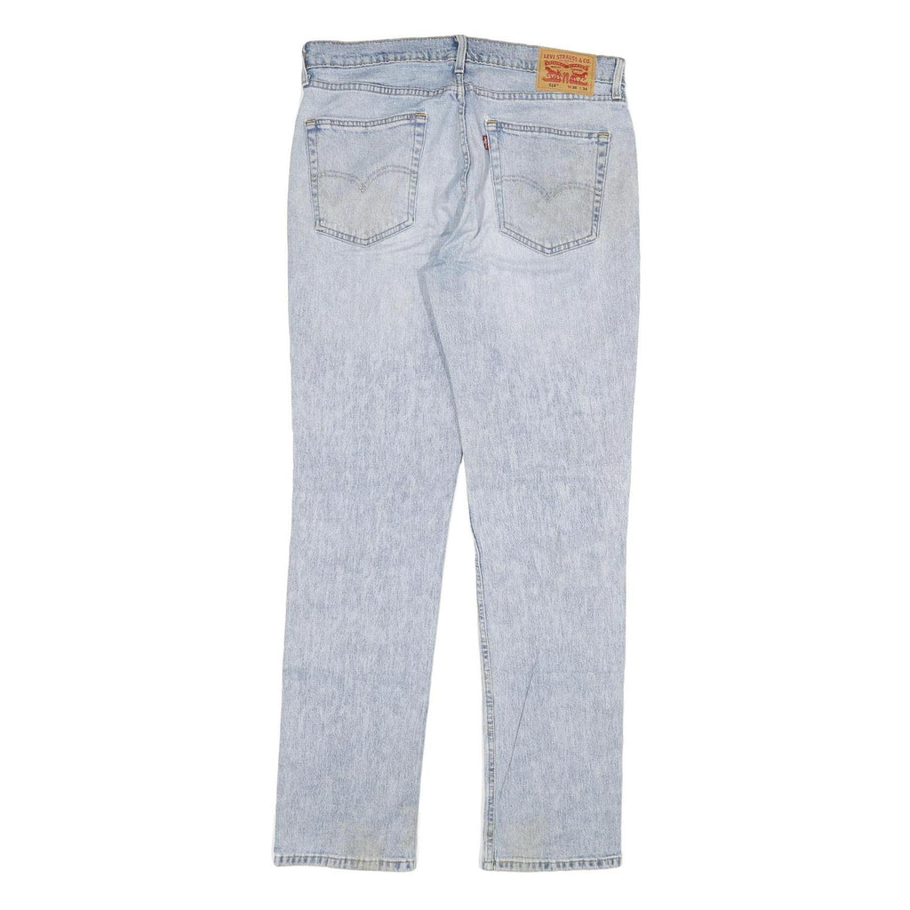 LEVI'S 514 Mens Slim Jeans Blue Denim Light W36 L34 Cotton Blend Zip
