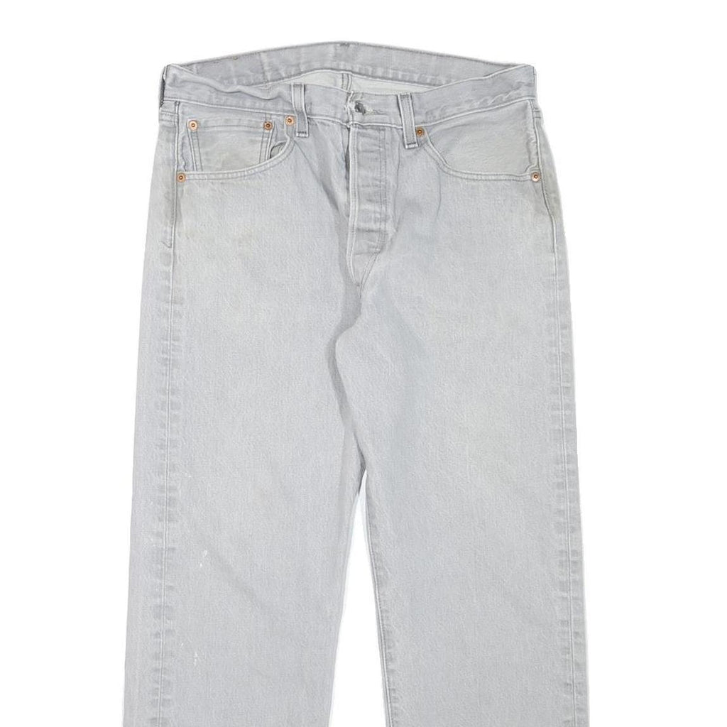 LEVI'S 501 Mens Jeans Light Blue Regular Straight Denim W31 L28 Classic Cotton