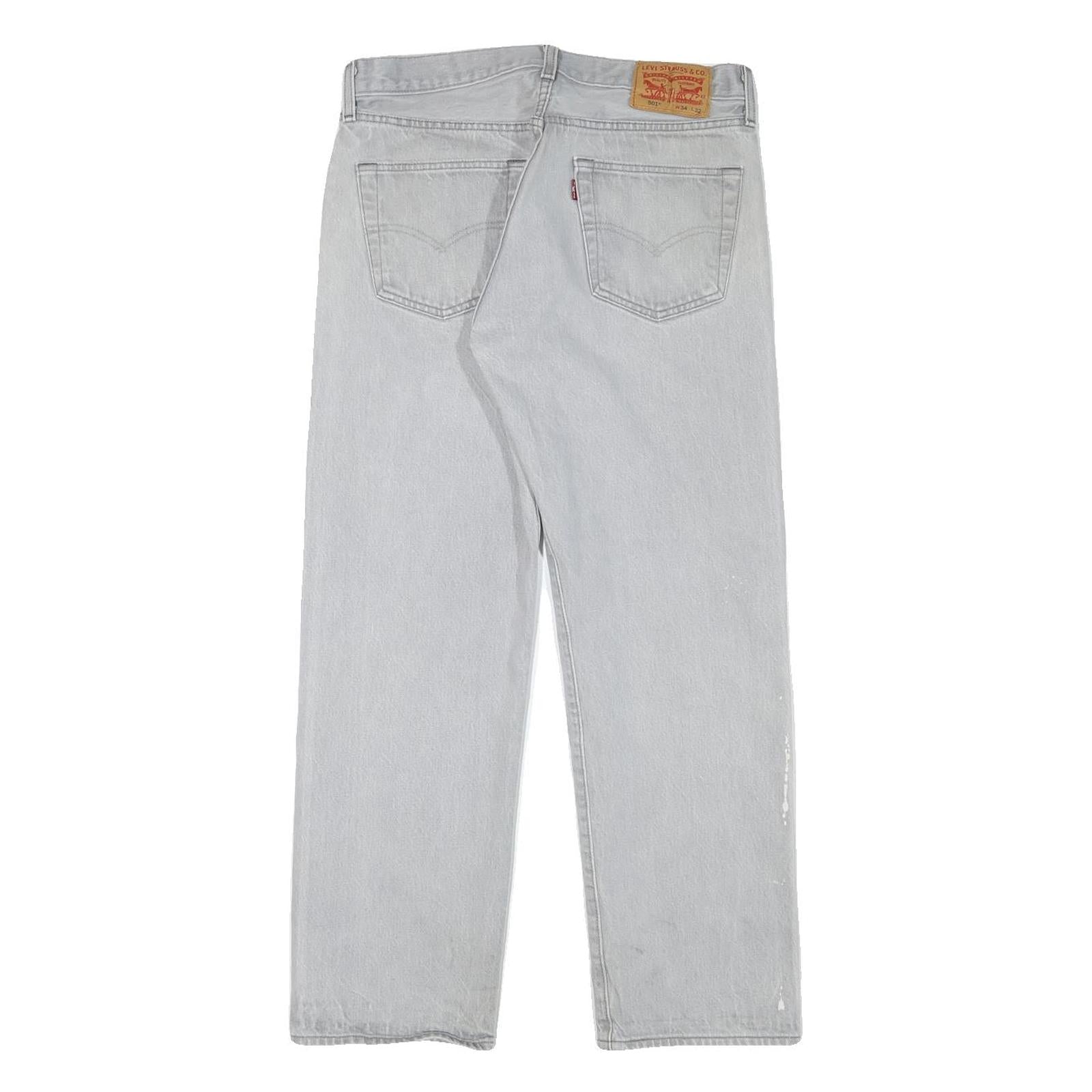 LEVI'S 501 Mens Jeans Light Blue Regular Straight Denim W31 L28 Classic Cotton