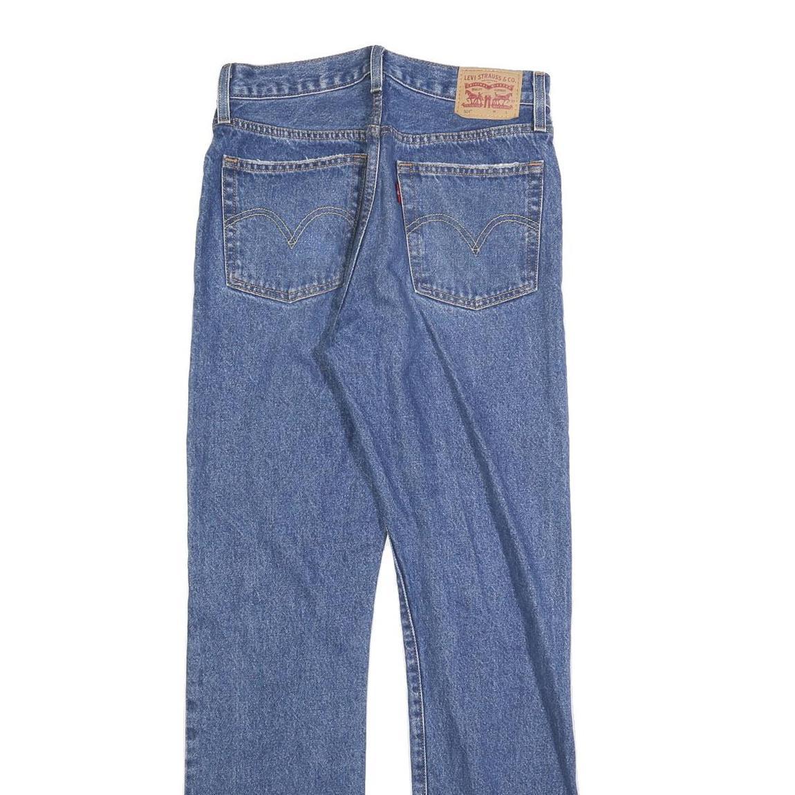 LEVI'S 501 Womens Jeans Blue Regular Straight Denim Medium W27 L32 Distressed