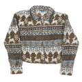 AIRPORT Womens Brown & Grey Fleece Zip Jacket S Patterned Winter Warm