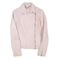 TED BAKER Womens Pink Faux Leather Zip Jacket S Plain Stylish Biker