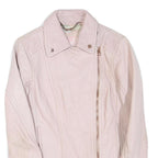 TED BAKER Womens Pink Faux Leather Zip Jacket S Plain Stylish Biker