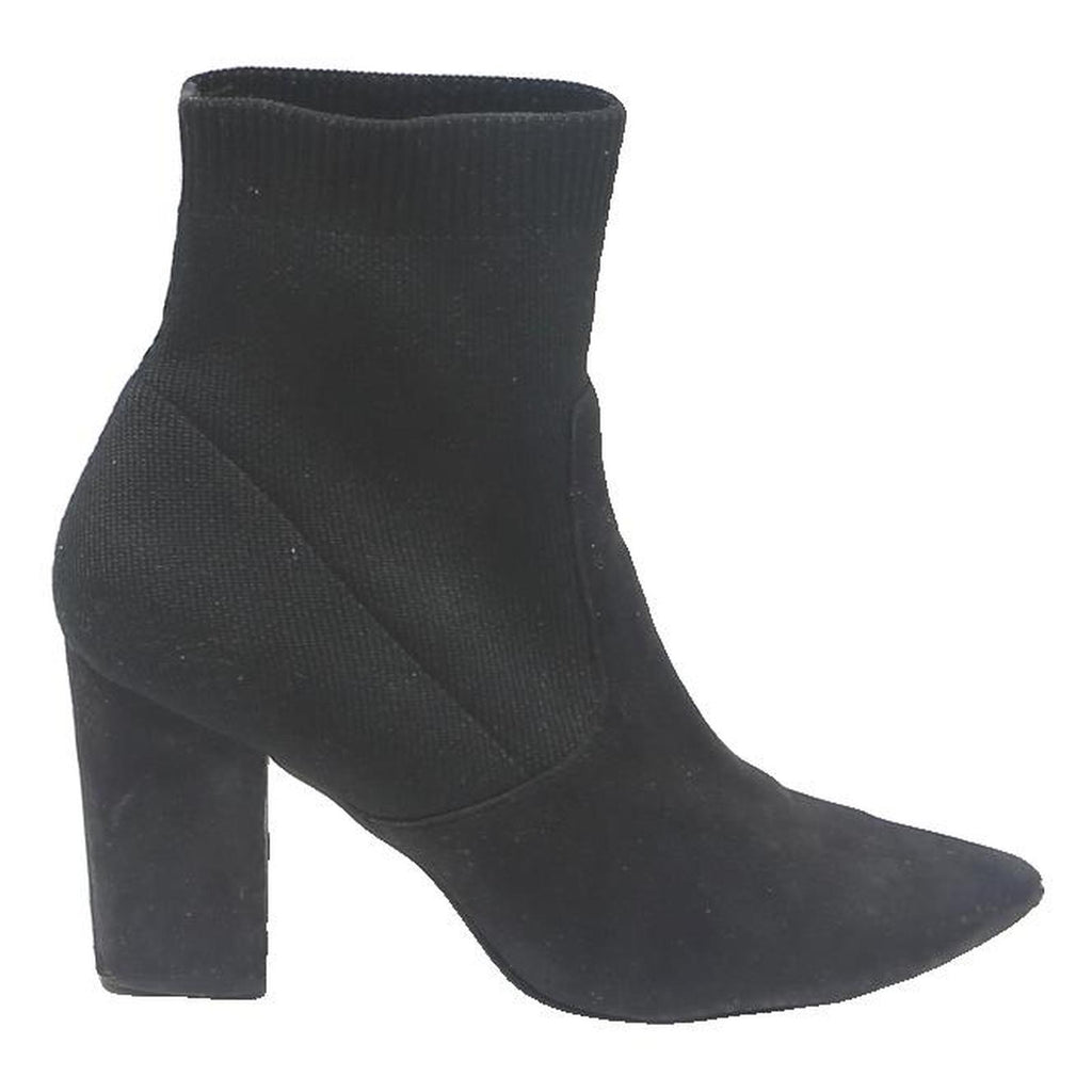 STEVE MADDEN Womens Black Sock Ankle Boots UK 5 Stretch Knit Block Heel Elegant