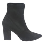 STEVE MADDEN Womens Black Sock Ankle Boots UK 5 Stretch Knit Block Heel Elegant