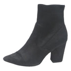 STEVE MADDEN Womens Black Sock Ankle Boots UK 5 Stretch Knit Block Heel Elegant