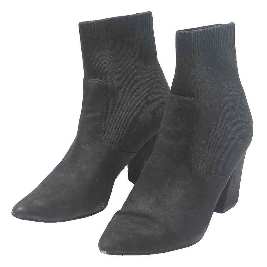 STEVE MADDEN Womens Black Sock Ankle Boots UK 5 Stretch Knit Block Heel Elegant