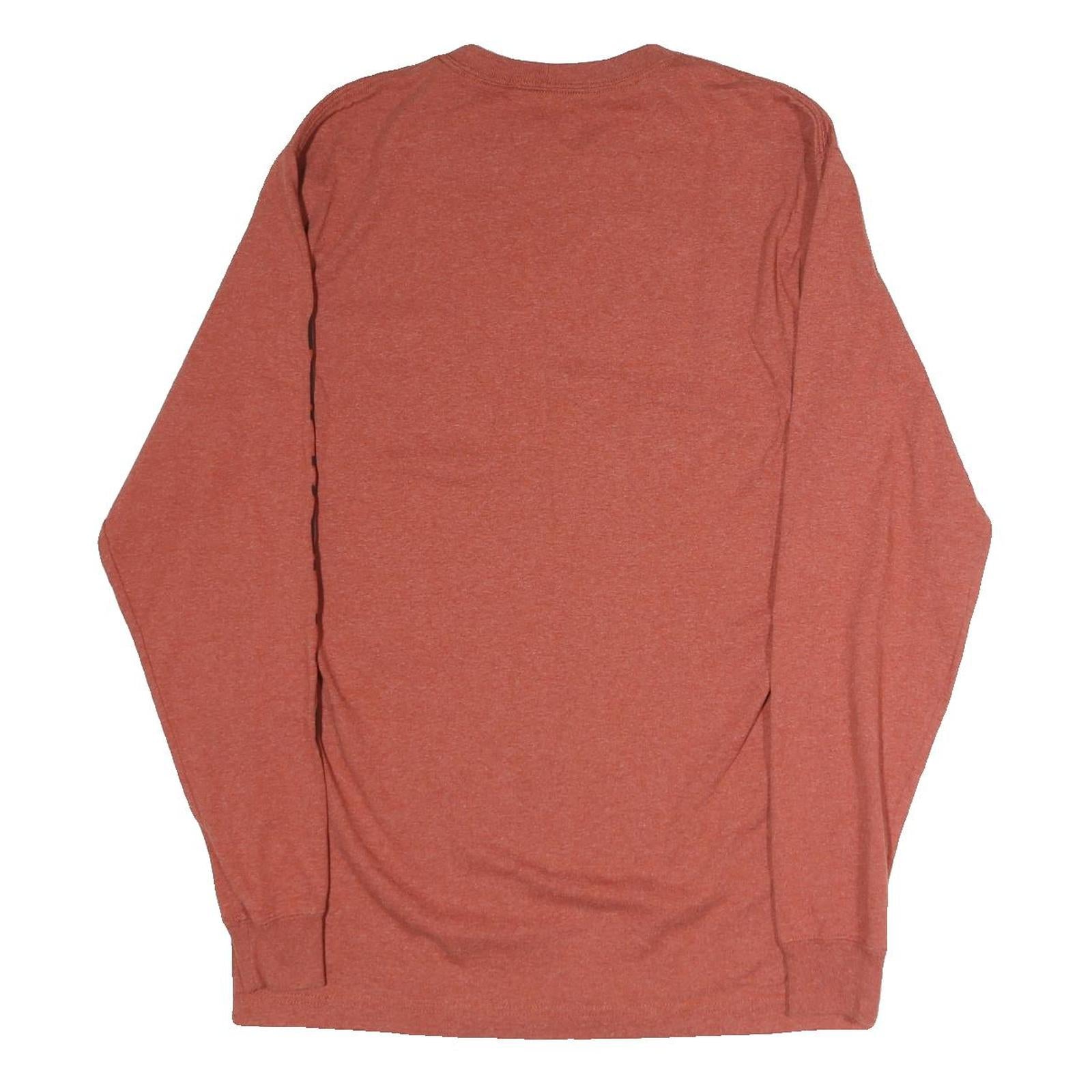 CARHARTT Mens Rust Long Sleeve Crew Neck Cotton T-Shirt S Sleeve Logo