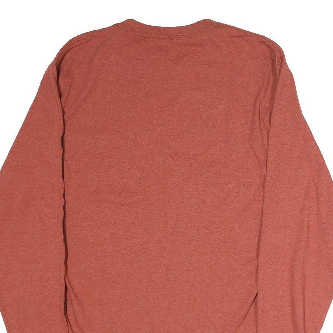 CARHARTT Mens Rust Long Sleeve Crew Neck Cotton T-Shirt S Sleeve Logo