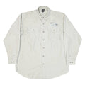 ANDERSON GEOFF Mens Cream L Cotton Blend Casual Button-Down Shirt Long Sleeve