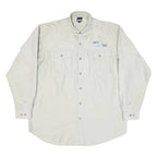 ANDERSON GEOFF Mens Cream L Cotton Blend Casual Button-Down Shirt Long Sleeve
