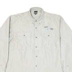 ANDERSON GEOFF Mens Cream L Cotton Blend Casual Button-Down Shirt Long Sleeve
