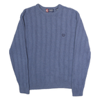 CHAPS Mens Blue Patterned Cotton Jumper Crew Neck Basic Knit S Classic Style