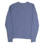 CHAPS Mens Blue Patterned Cotton Jumper Crew Neck Basic Knit S Classic Style