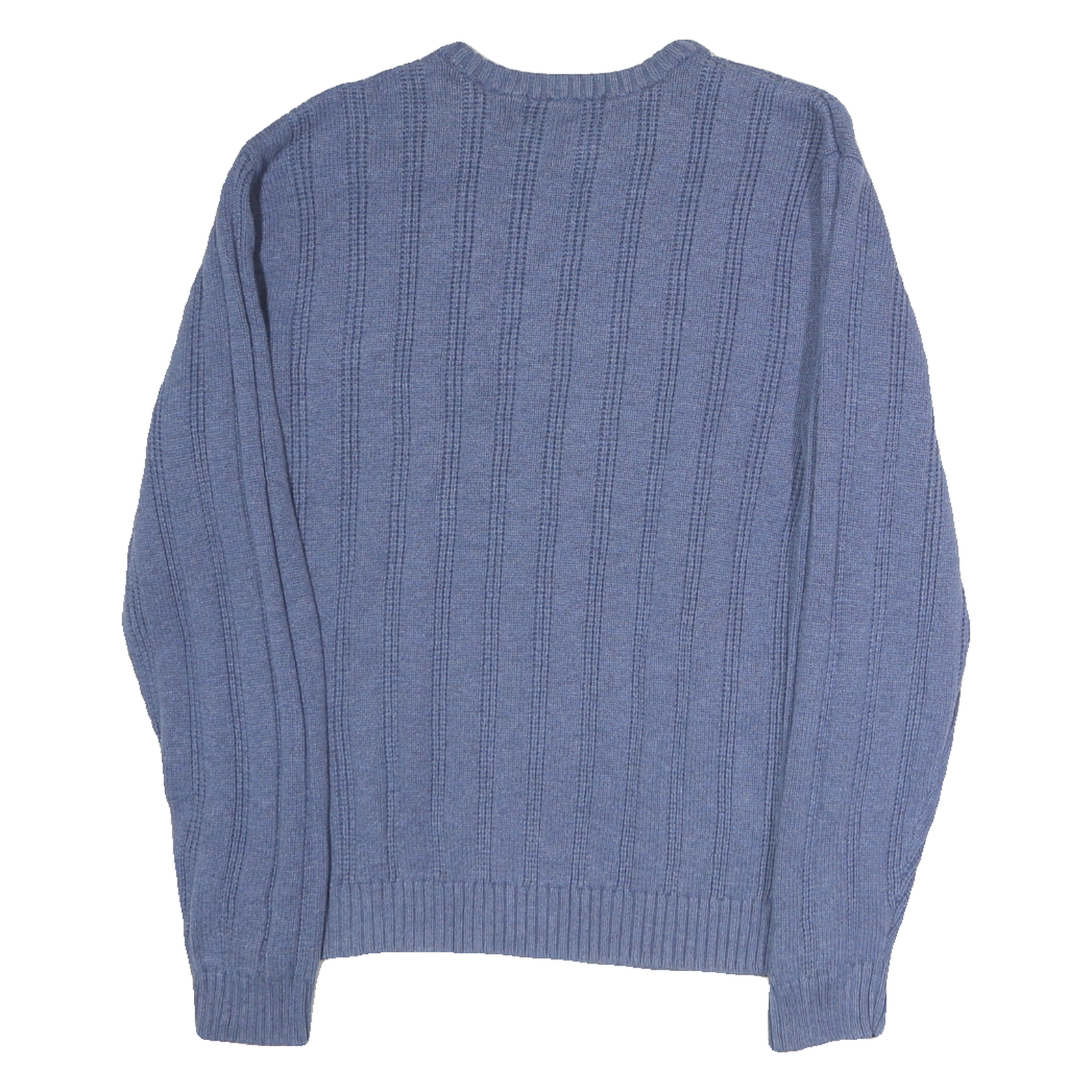 CHAPS Mens Blue Patterned Cotton Jumper Crew Neck Basic Knit S Classic Style