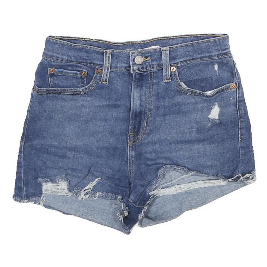 LEVI'S Womens Shorts Blue Denim Distressed S W28 Casual Summer Cut-Off