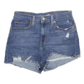 LEVI'S Womens Shorts Blue Denim Distressed S W28 Casual Summer Cut-Off