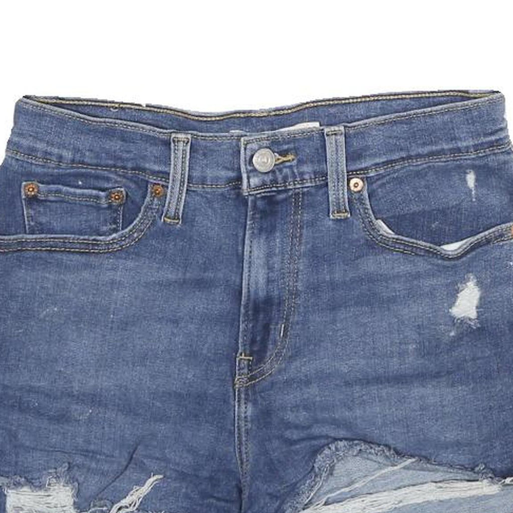 LEVI'S Womens Shorts Blue Denim Distressed S W28 Casual Summer Cut-Off