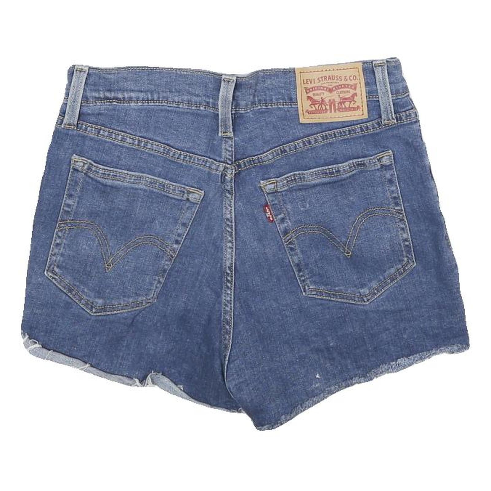 LEVI'S Womens Shorts Blue Denim Distressed S W28 Casual Summer Cut-Off